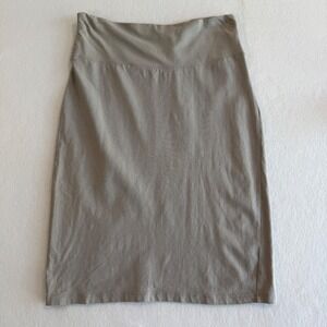Express Pencil Skirt Womens Medium Taupe Gray Cotton Stretch Knee‎ Length